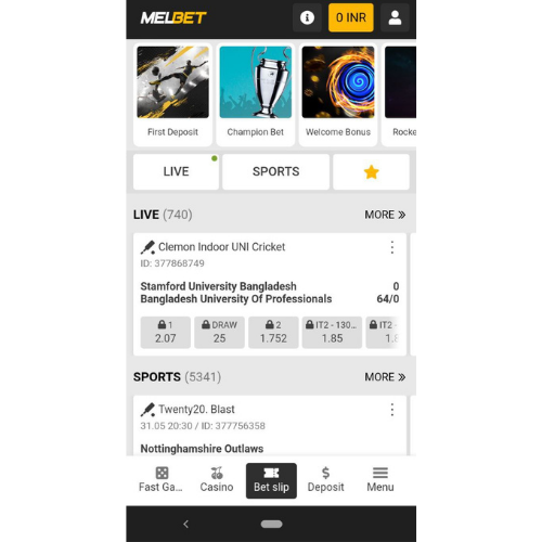 Melbet review app cricket
